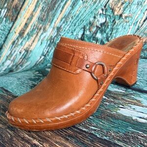 Frye Brown Leather Mules